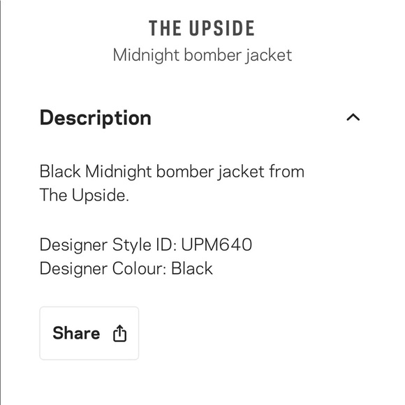 The Upside Midnight Bomber Jacket NWT - Picture 7 of 8